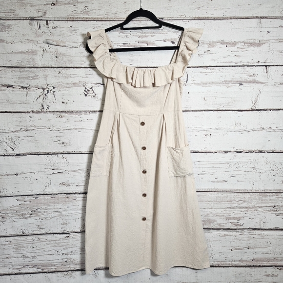 Cupshe ruffle button dress - Picture 2 of 9